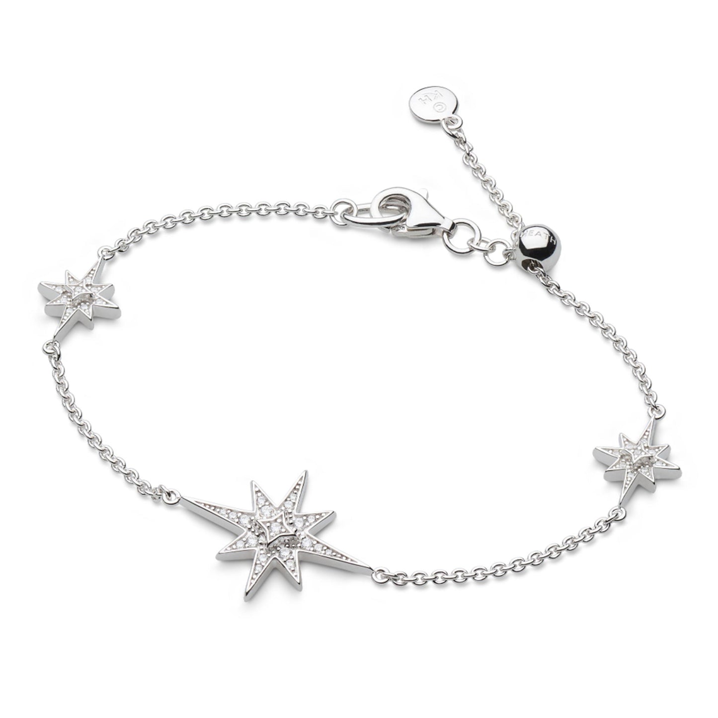 Silver North star charm chain bracelet