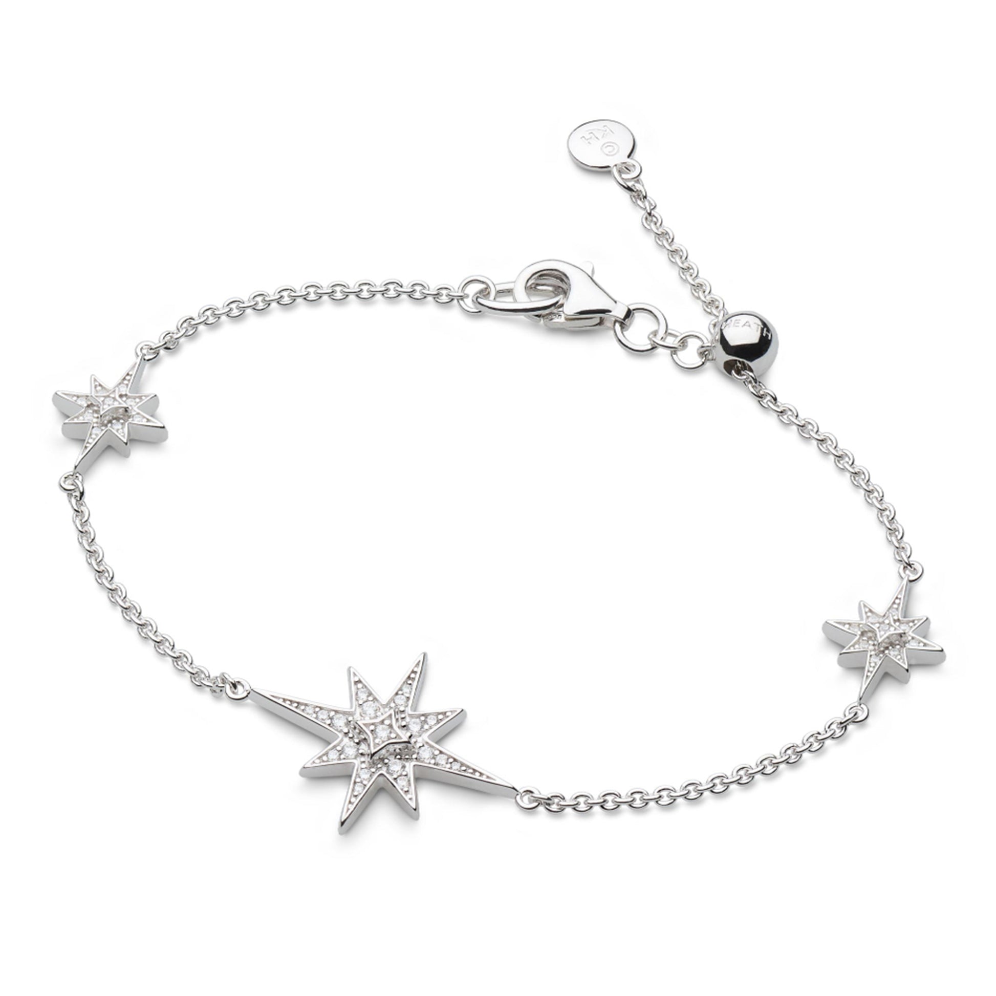 Silver North star charm chain bracelet