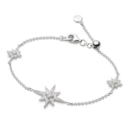 Silver North star charm chain bracelet