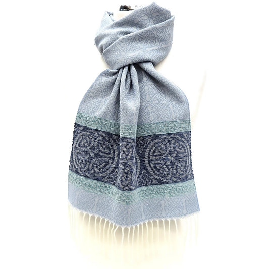 Celtic Border Scarf | Alaska Blue