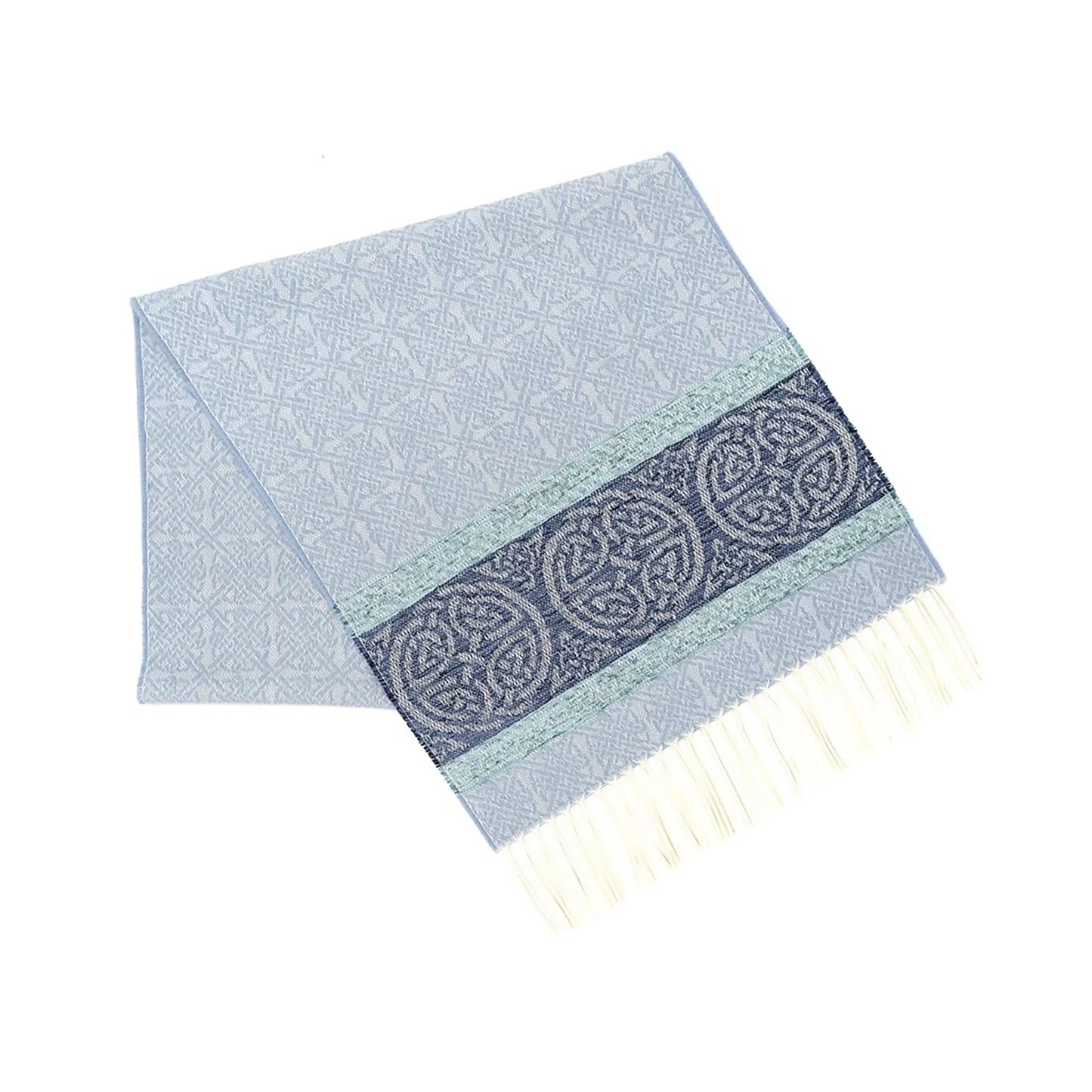 Celtic Border Scarf | Alaska Blue