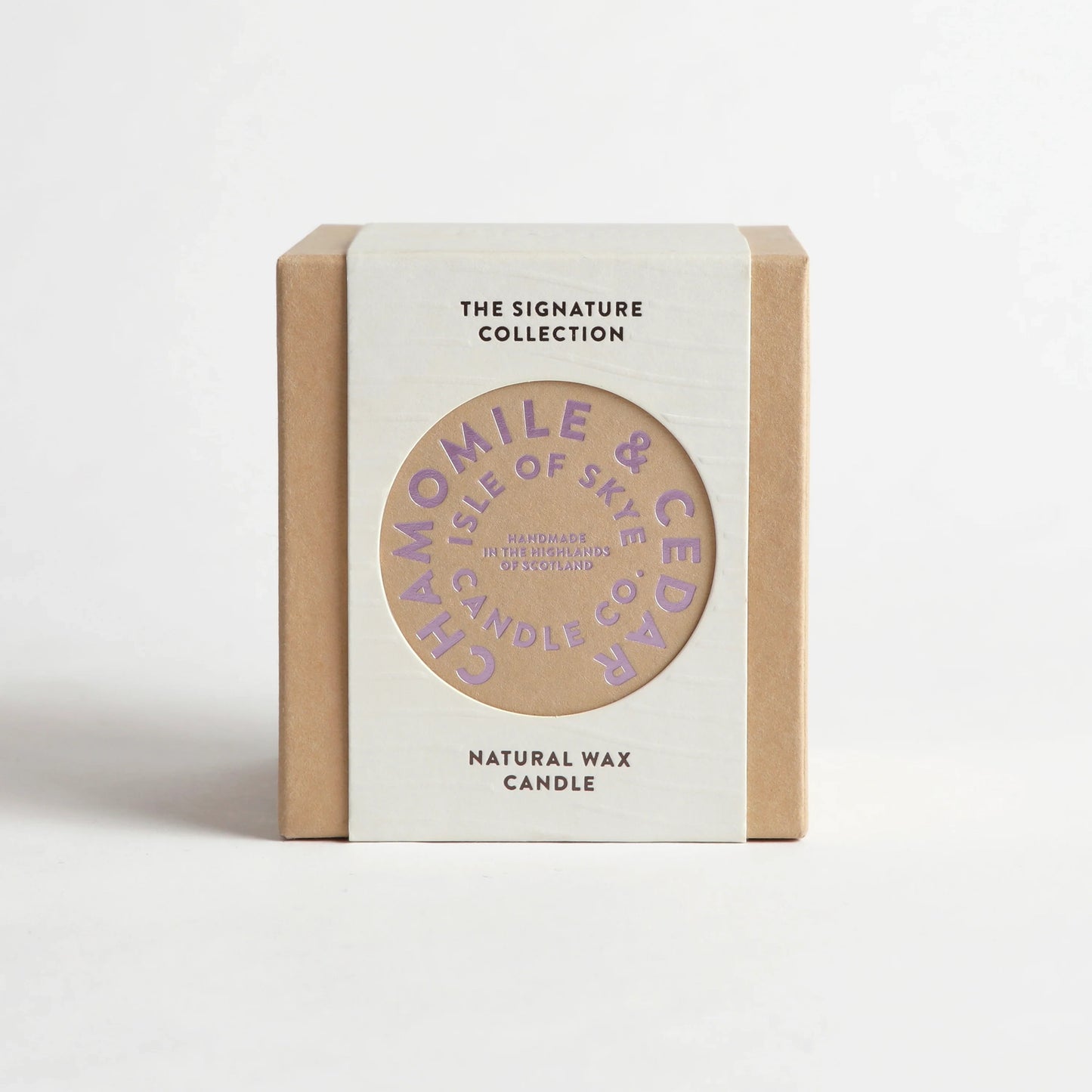 Chamomile and cedar scented candle box