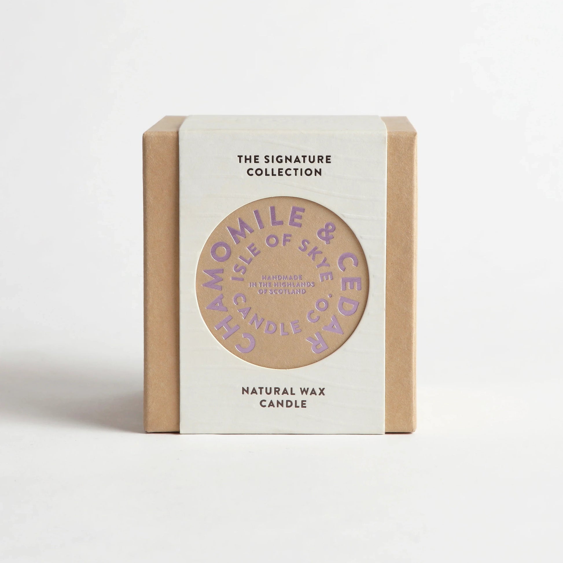 Chamomile and cedar scented candle box