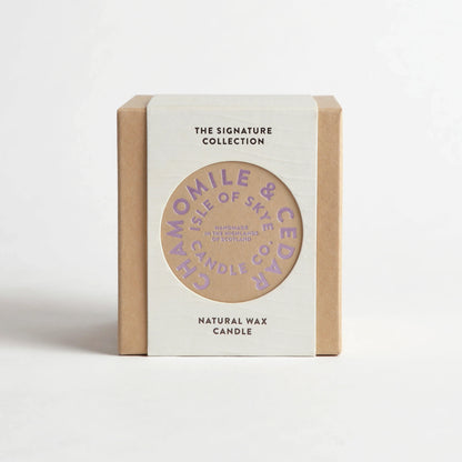 Chamomile and cedar scented candle box