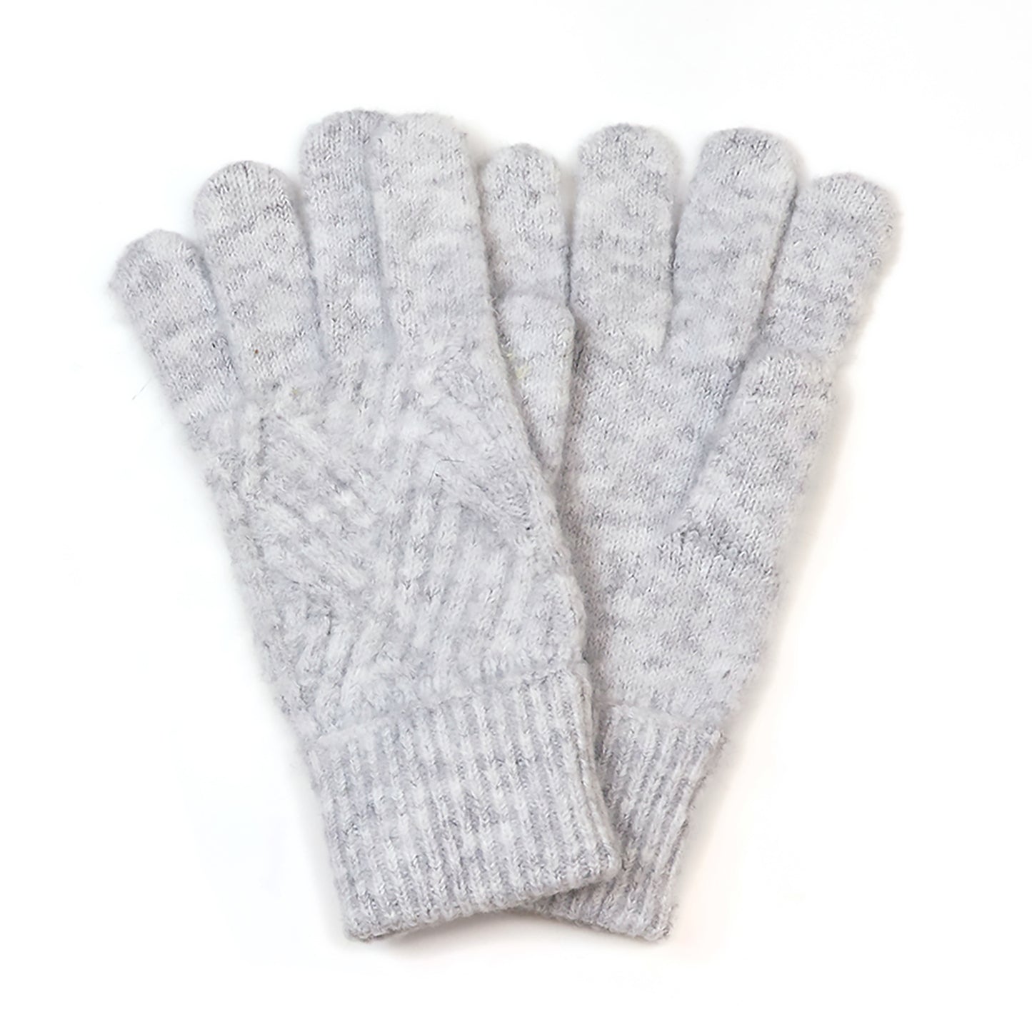 Charlotte Knitted Gloves | Grey Marl
