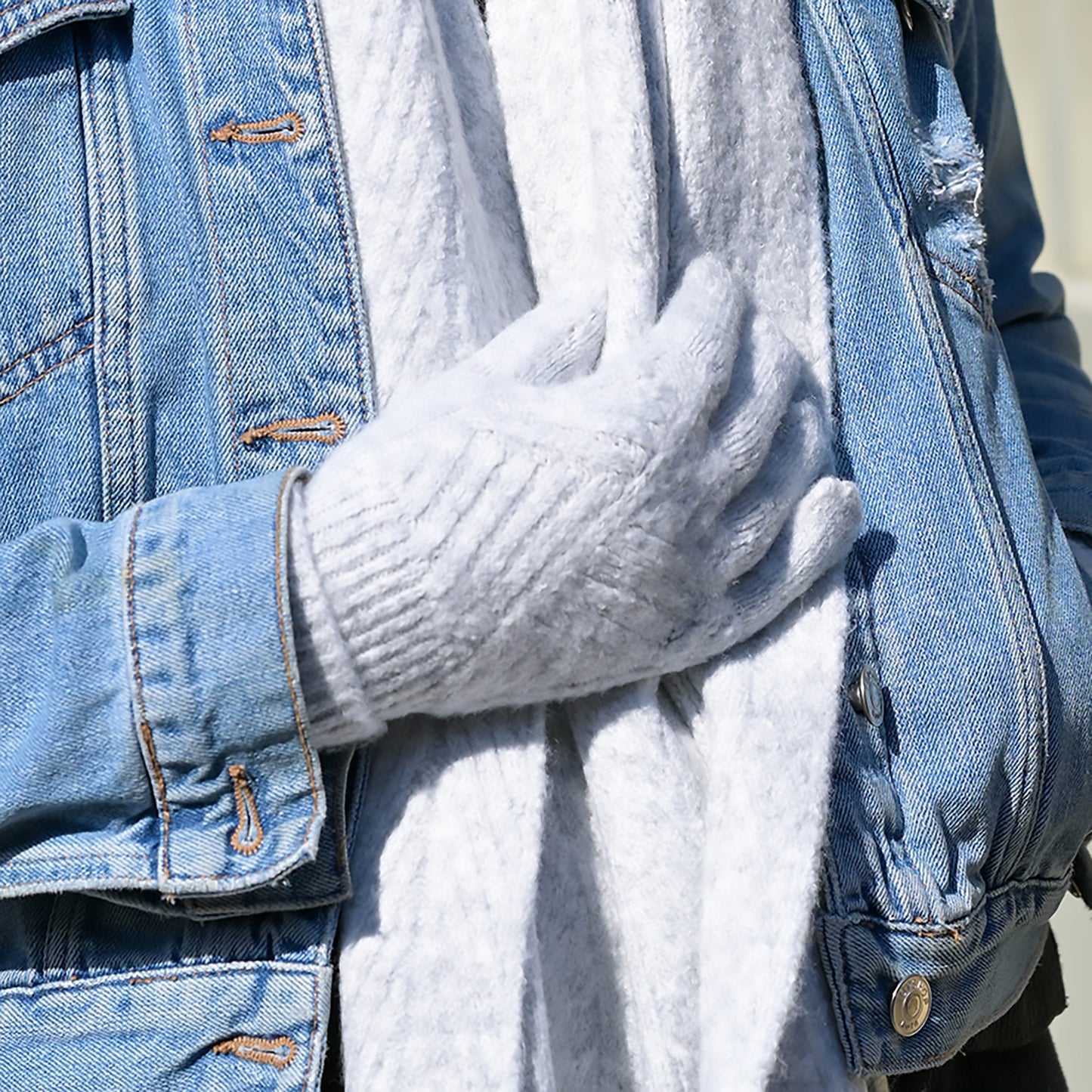 Charlotte Knitted Gloves | Grey Marl