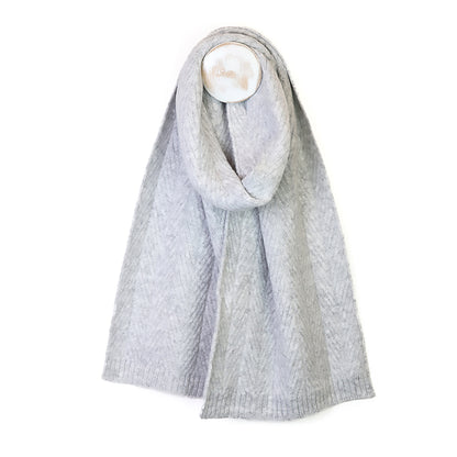 Charlotte Herringbone Scarf | Grey Marl