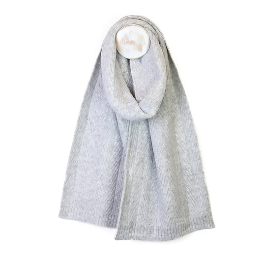 Charlotte Herringbone Scarf | Grey Marl