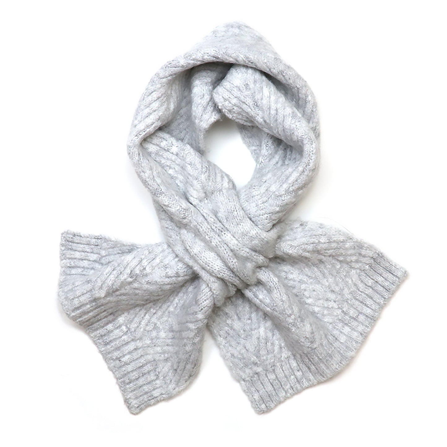 Charlotte Herringbone Pull-Through Scarf | Grey Marl