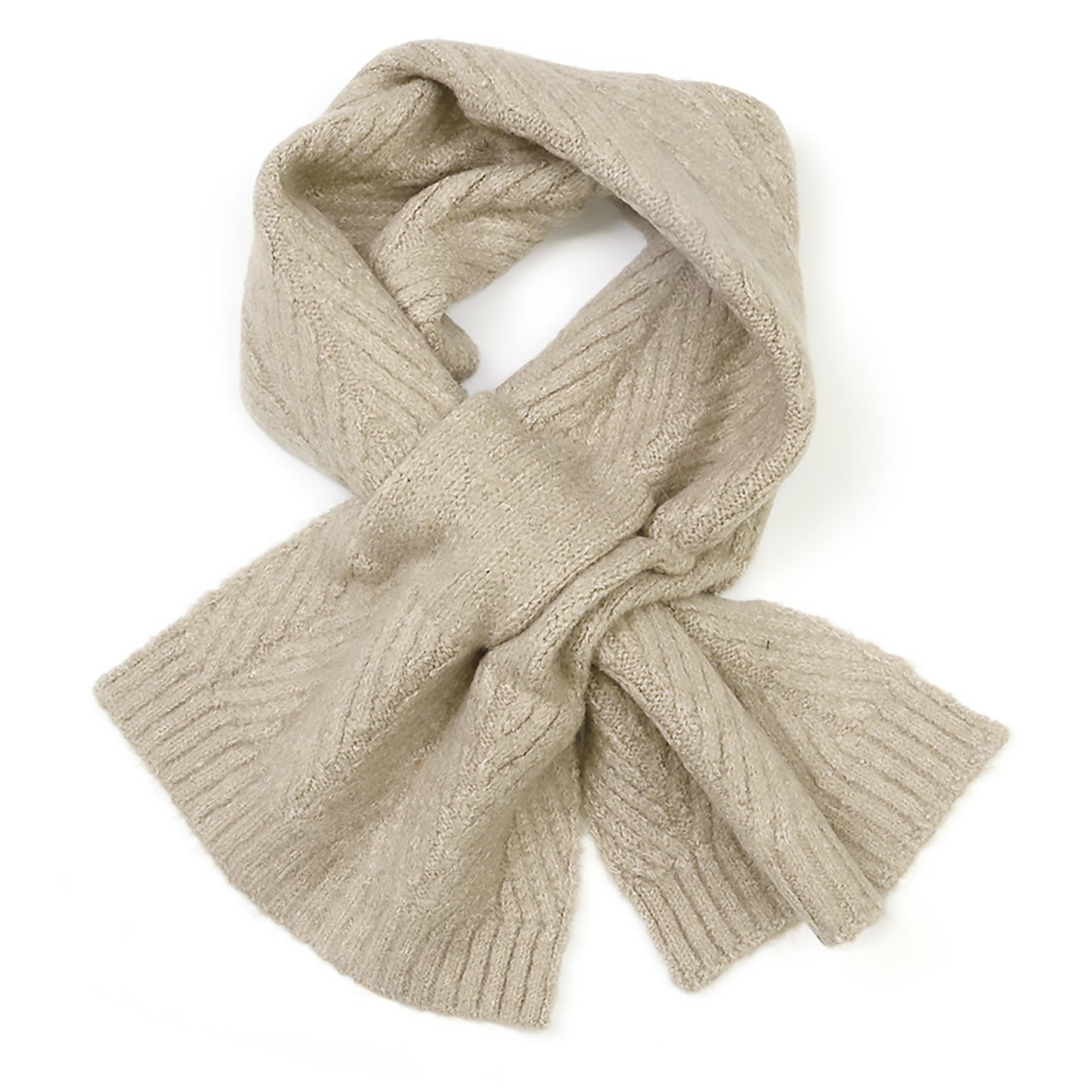 Charlotte Herringbone Pull-Through Scarf | Oatmeal