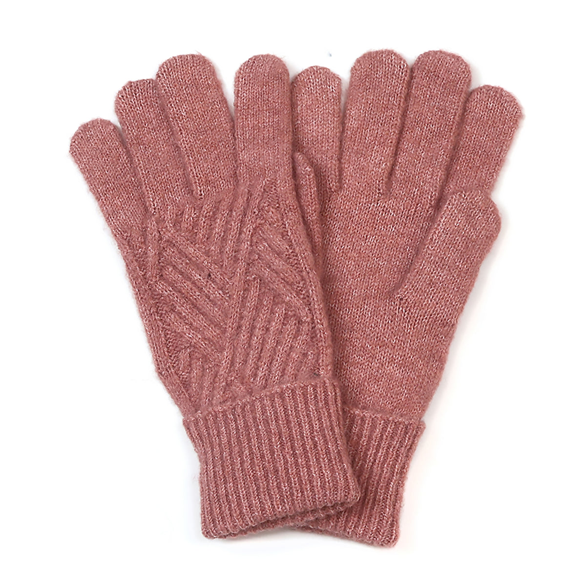 Charlotte Knitted Gloves | Rose