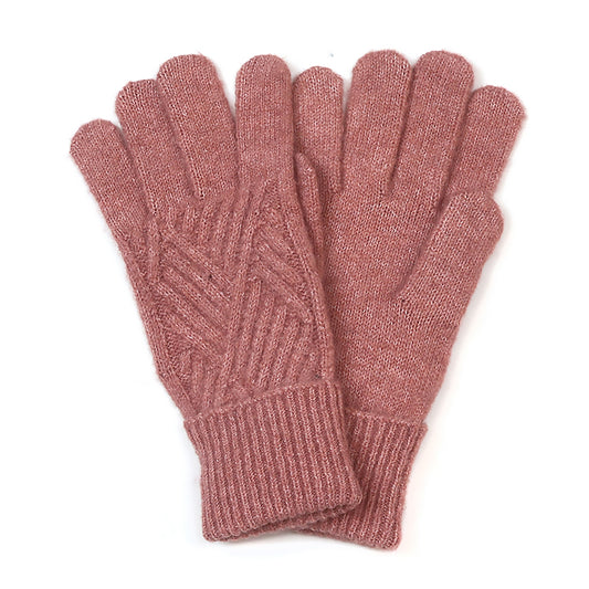 Charlotte Knitted Gloves | Rose