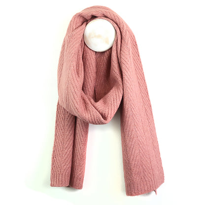 Charlotte Herringbone Scarf | Rose