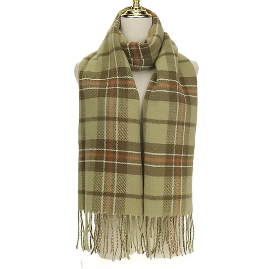 Checked Scarf | Green & Orange