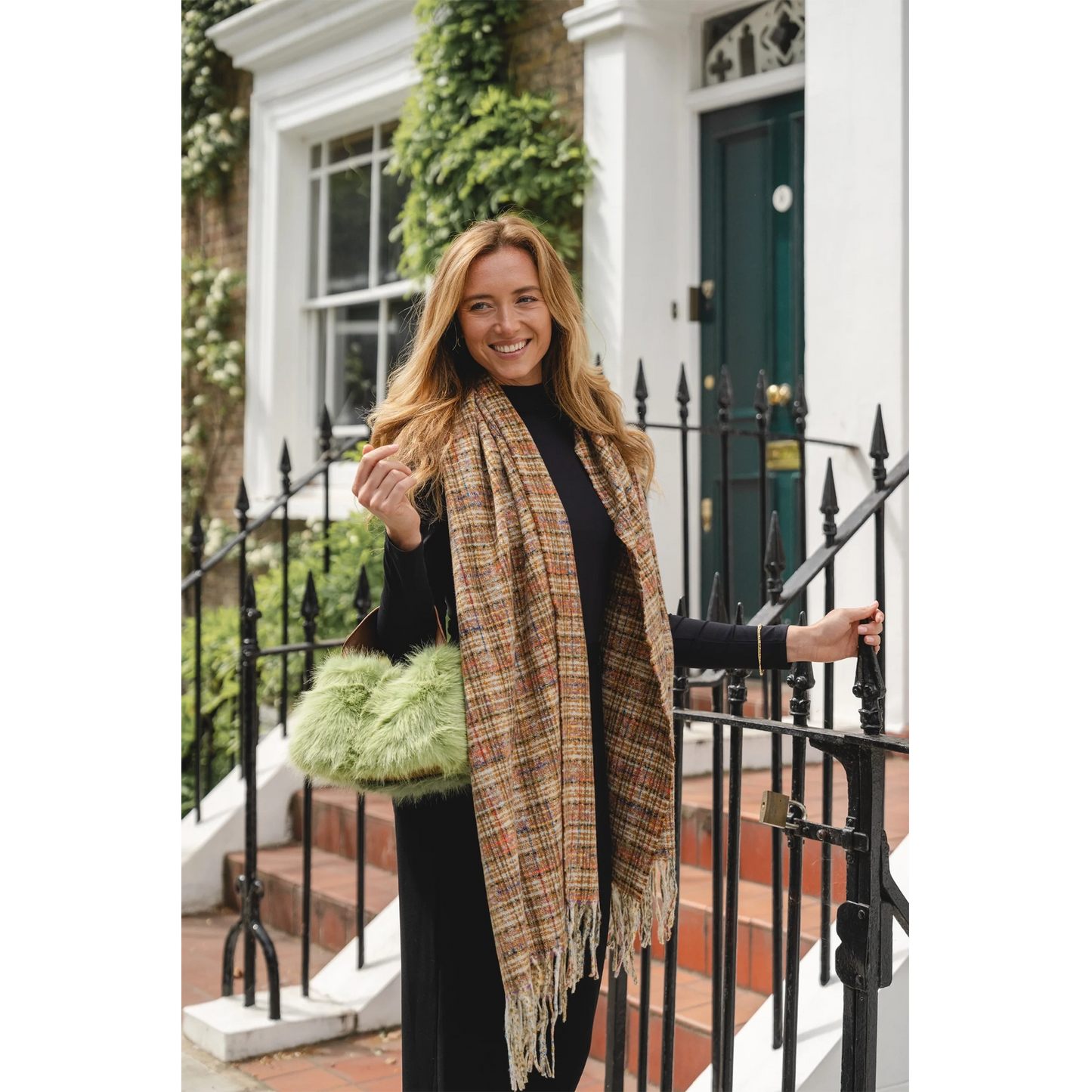 Checked Scarf | Toffee