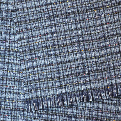 Chelsea Check Weave Scarf | Navy