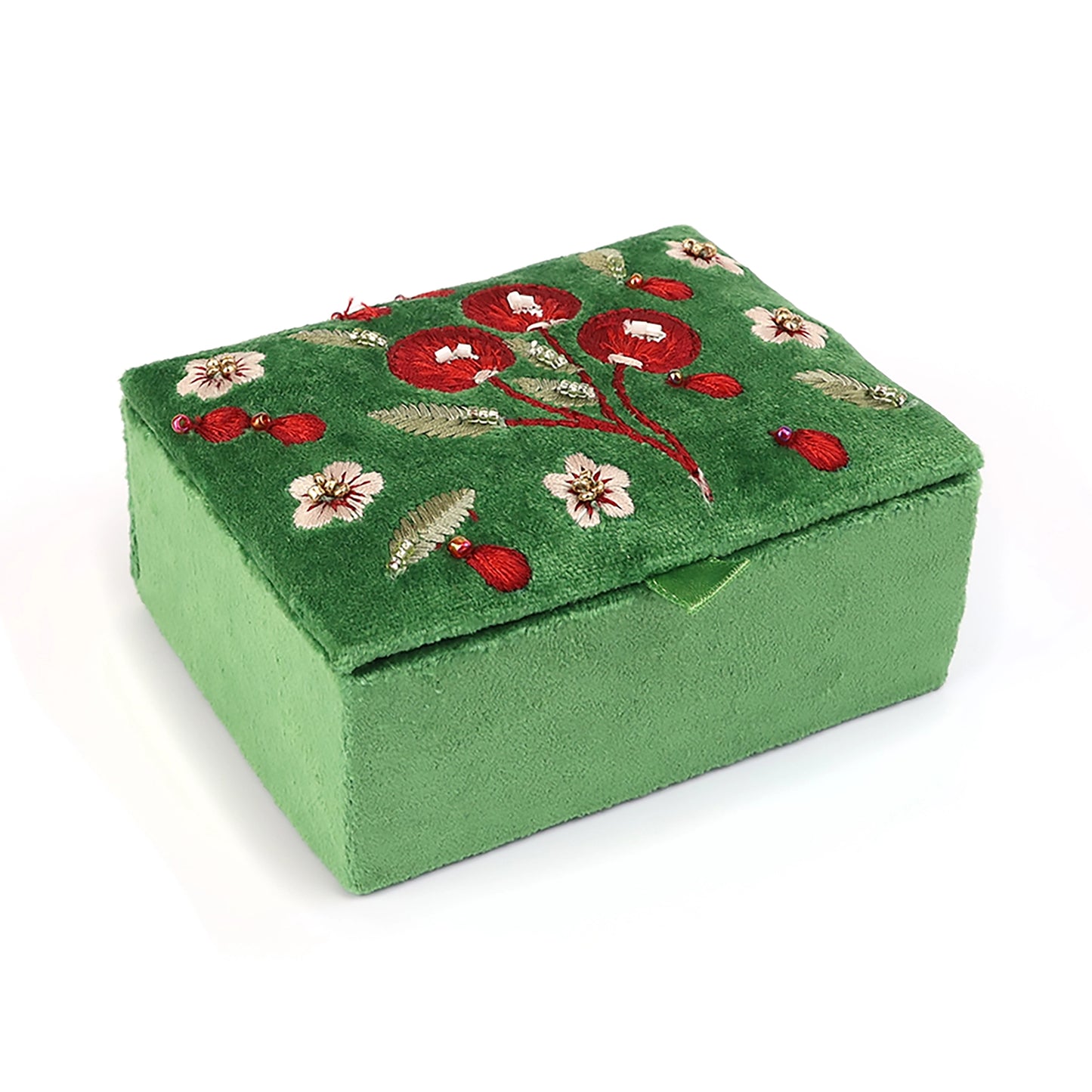 Embroidered Jewellery Box | Cherries