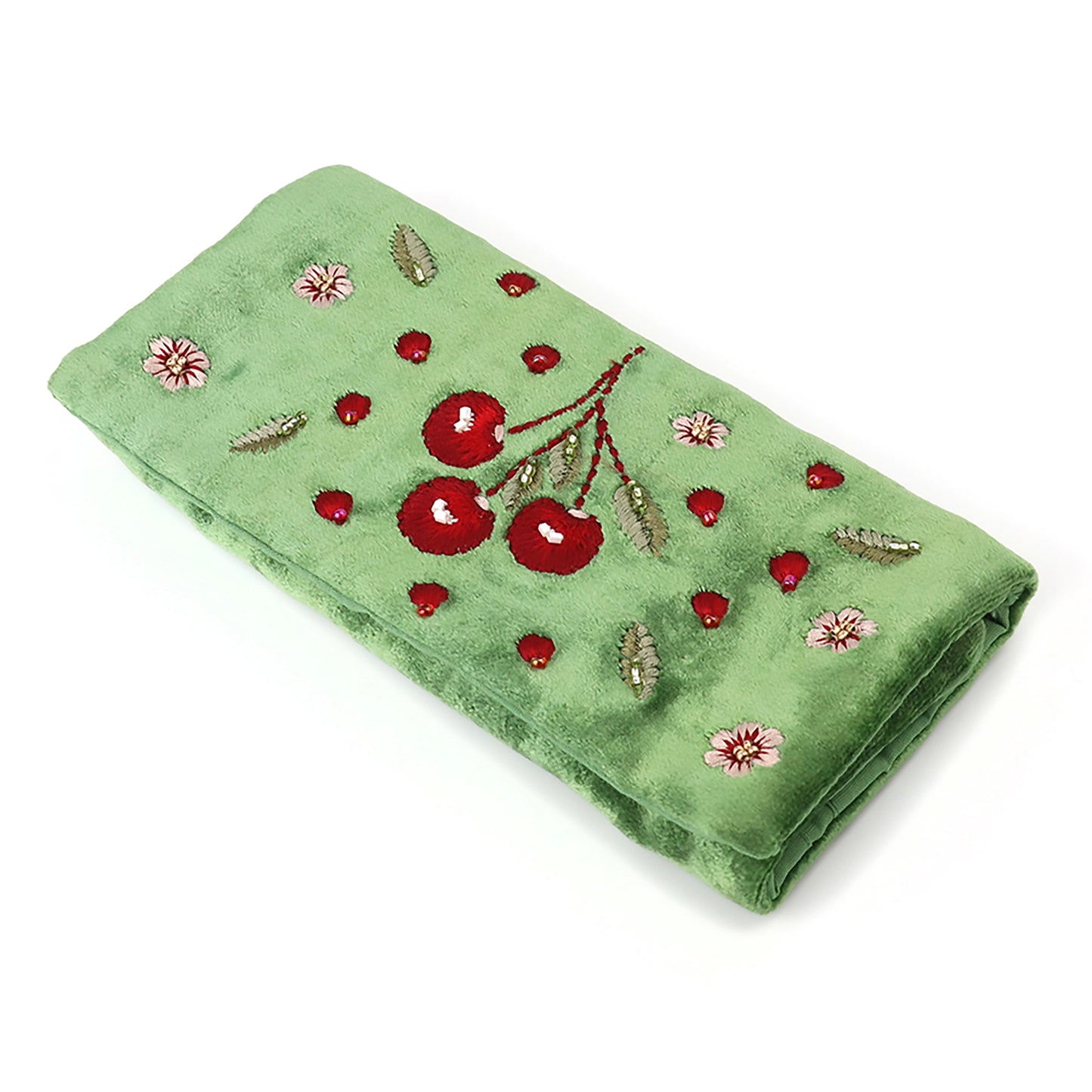 Embroidered Jewellery Roll | Cherries