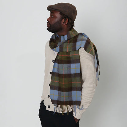 Tartan Lambswool Scarf | Chestnut & Blue