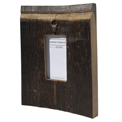 A frame made with whisky barrel wood and Harris Tweed back