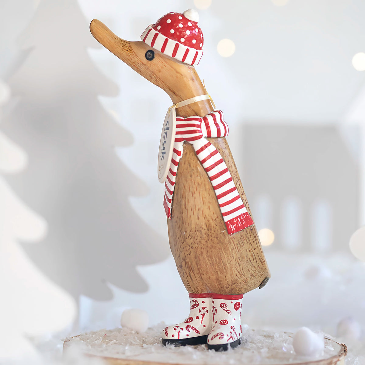 Christmas Duckling | Candy Cane Hat & Scarf
