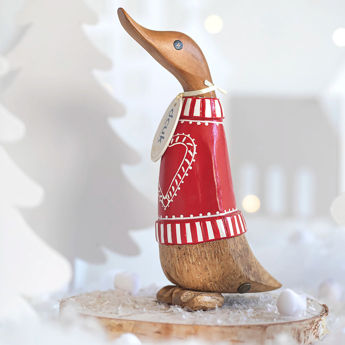 Christmas Duckling | Candy Cane Red Heart Jumper