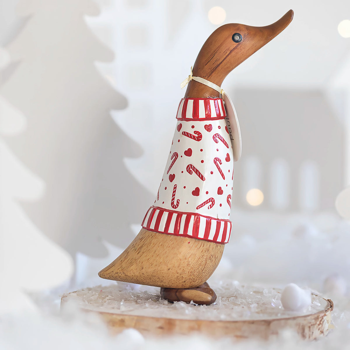 Christmas Duckling | Candy Cane White Jumper