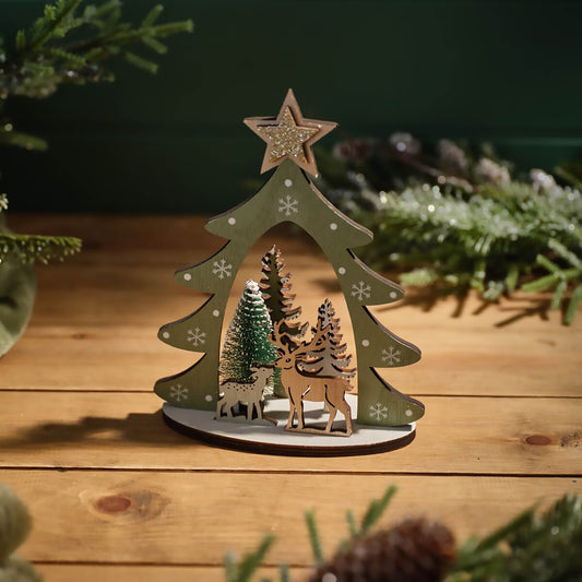 Christmas Decoration | Evergreen Tree Woodland Scene