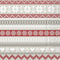 Paper napkins featuring a classic red and grey fair isle pattern with a knitted look