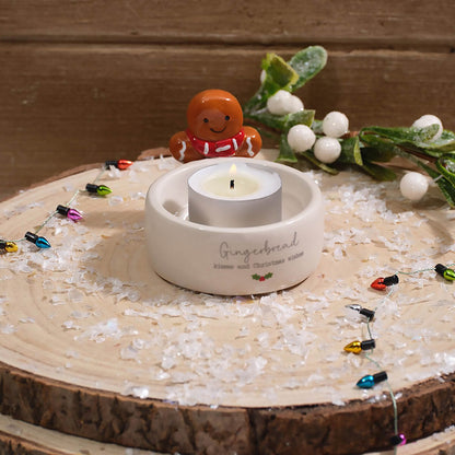 Christmas Gingerbread Kisses | Ceramic Tealight Holder