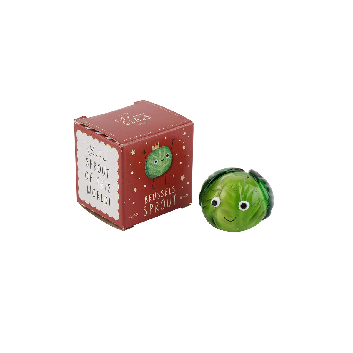Christmas Glass Figurine Ornament | Brussels Sprout