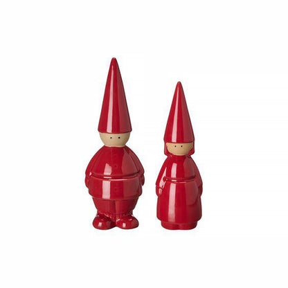 Glossy red elf gnome ornaments 
