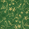 Bright green paper napkins with gold swirls and stars