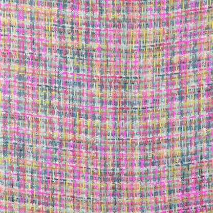 Multicolour chunky woven knit scarf pattern detail