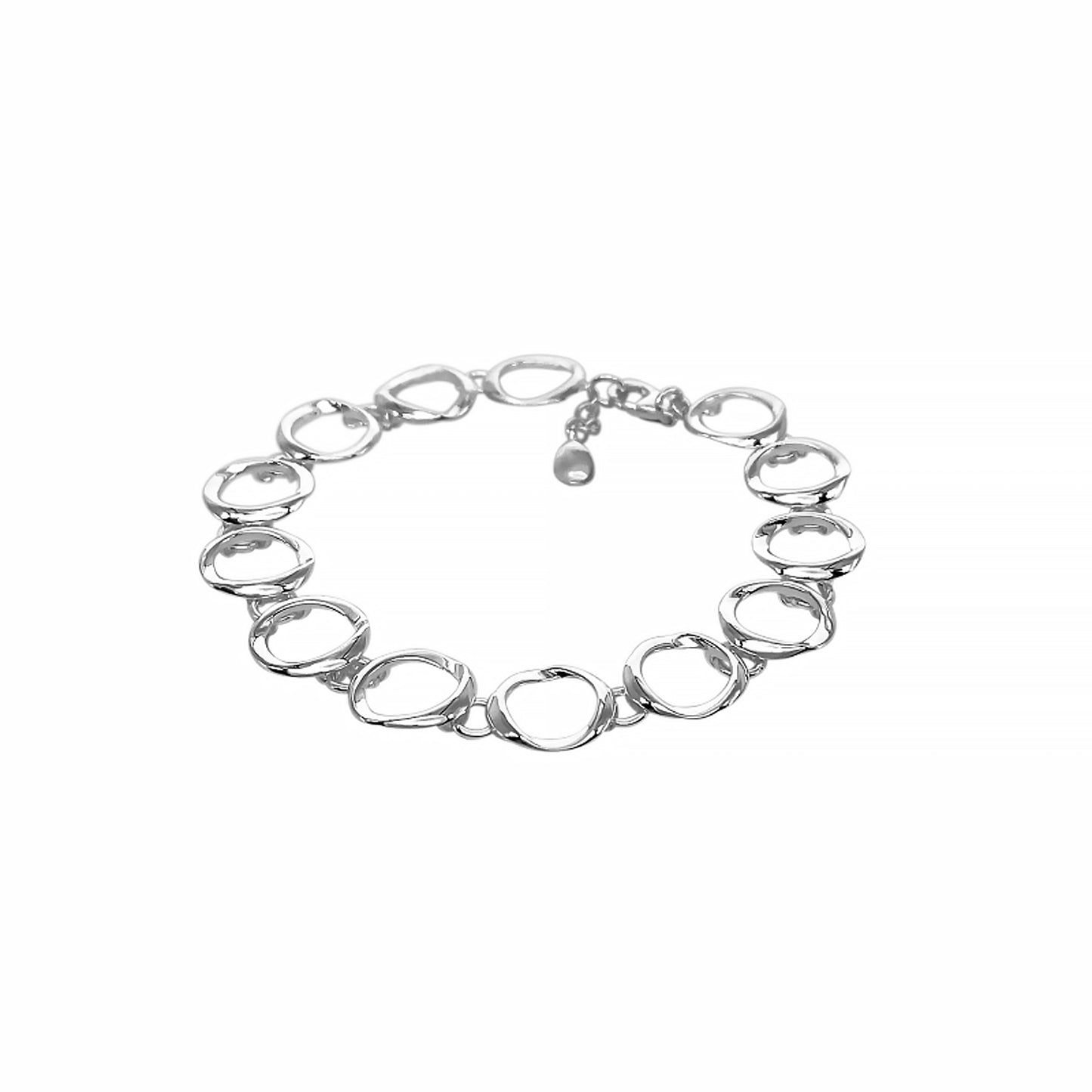A silver statement bracelet with circle links