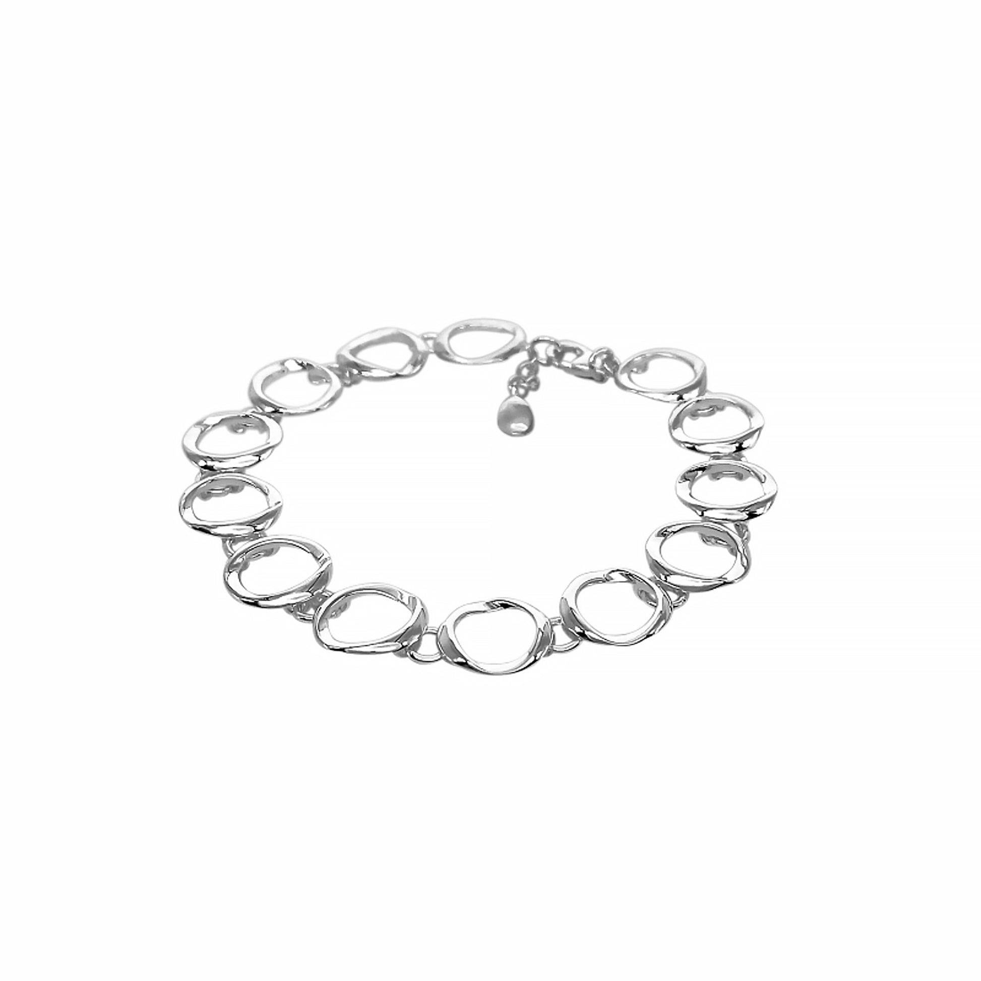 A silver statement bracelet with circle links