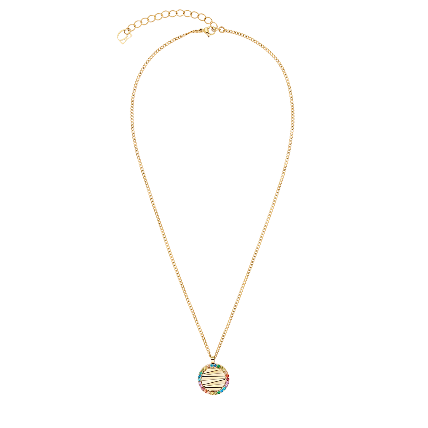 Round Waves Amulet Mini Rainbow Gold | Pendant