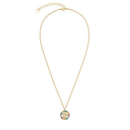 Round Waves Amulet Mini Rainbow Gold | Pendant