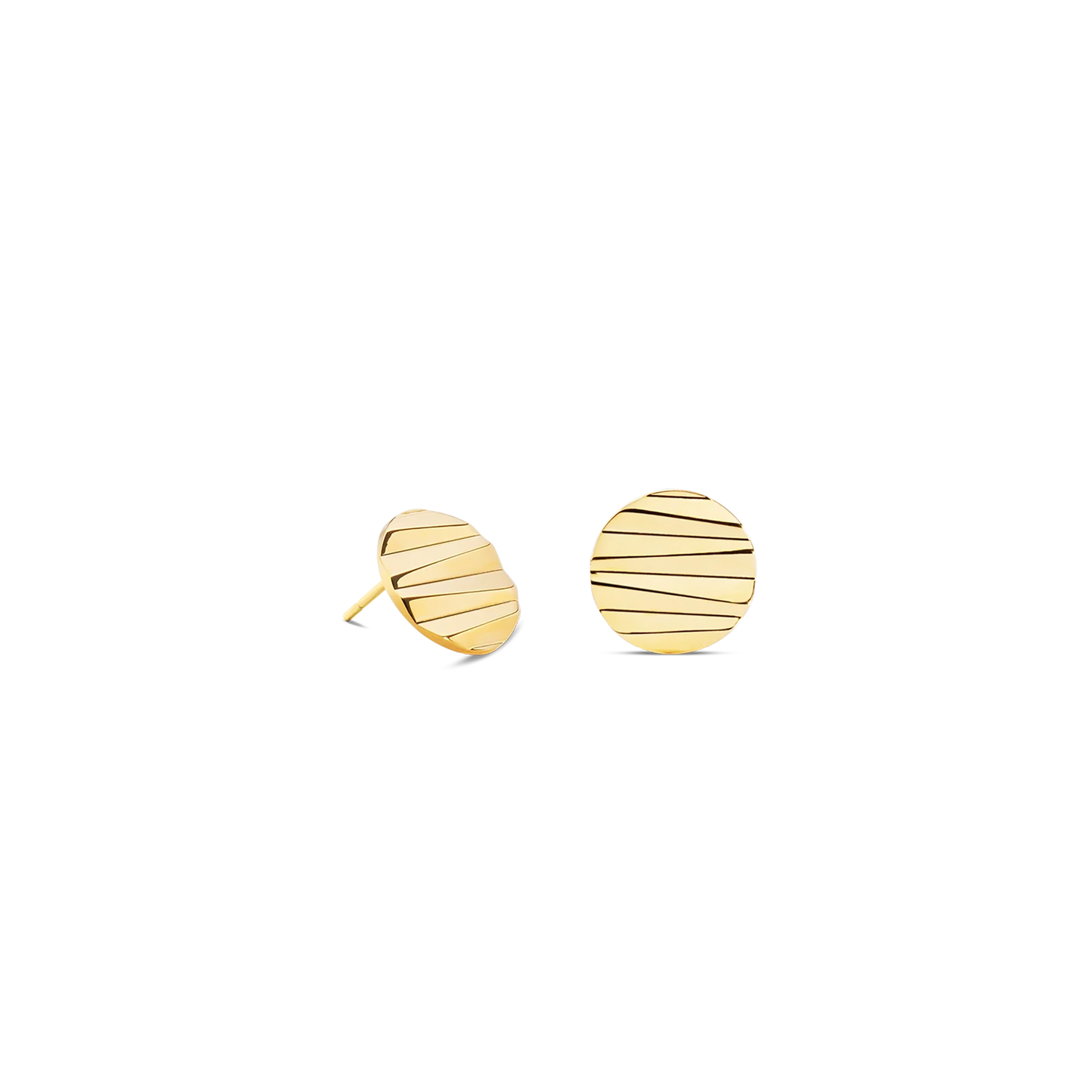 Round Wave Gold | Studs