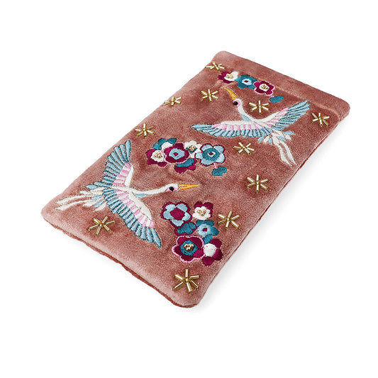 Embroidered Glasses Case | Cranes