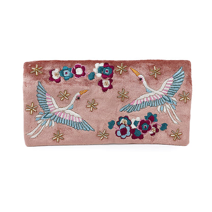 Embroidered Jewellery Roll | Cranes