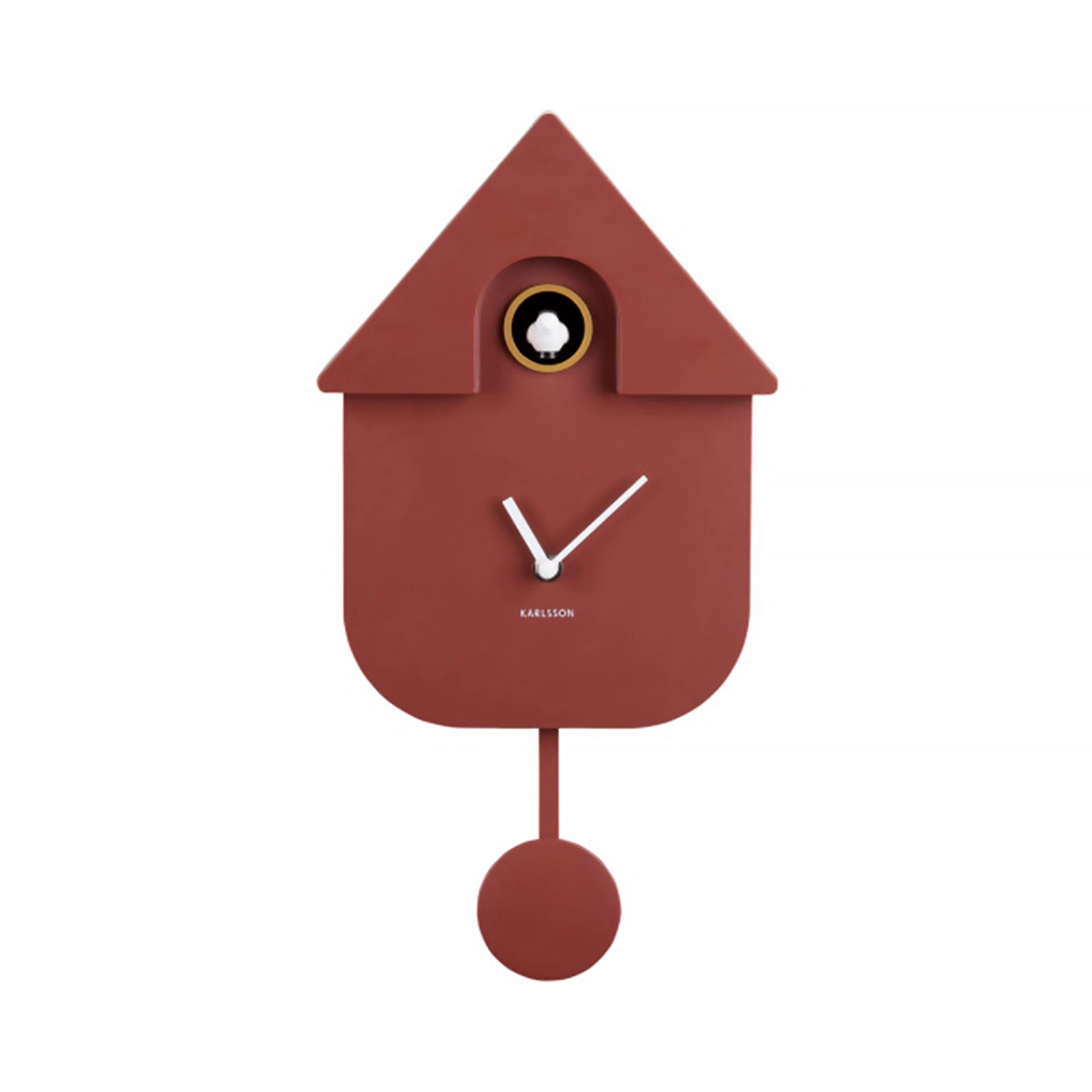 A red ochre modern cuckoo clock