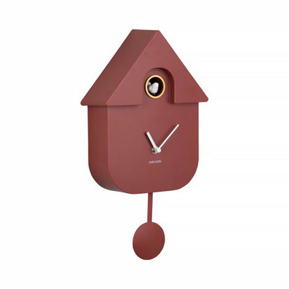 A red ochre modern cuckoo clock side