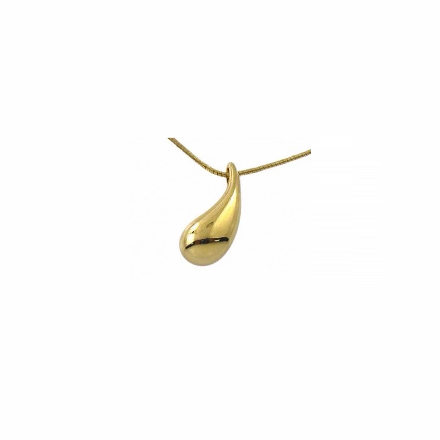 Gold curved teardrop pendant