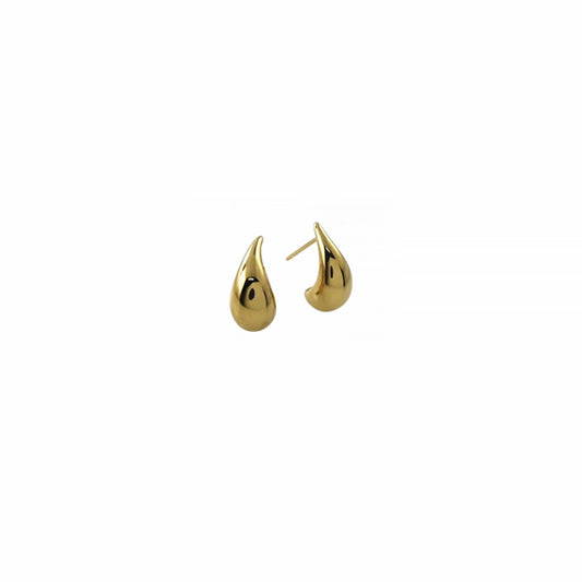 Pair of gold studs with chunky curved teardrop shape