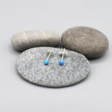 Small Round Blue Opalique Stud Earrings