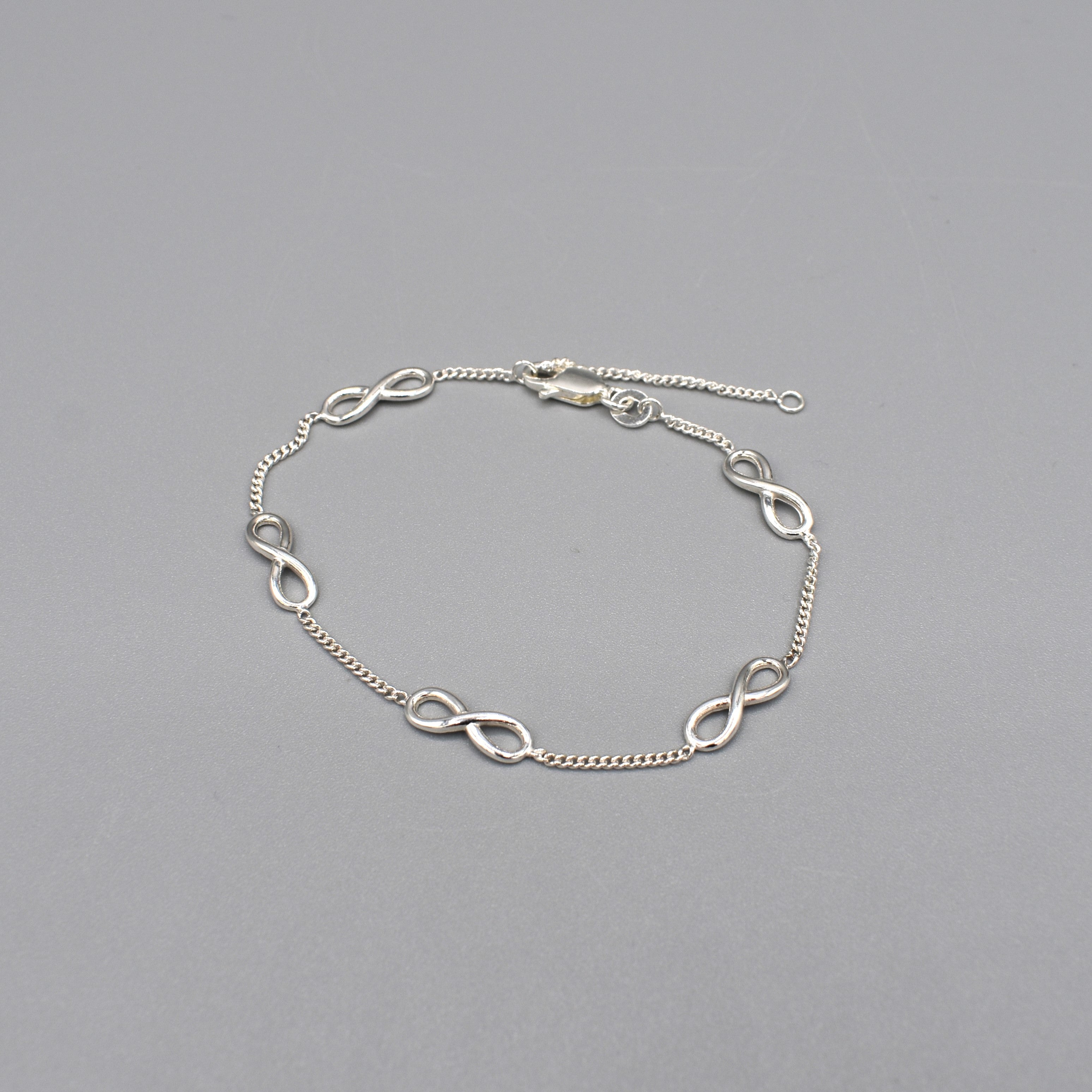 In-Line Infinity Silver Bracelet