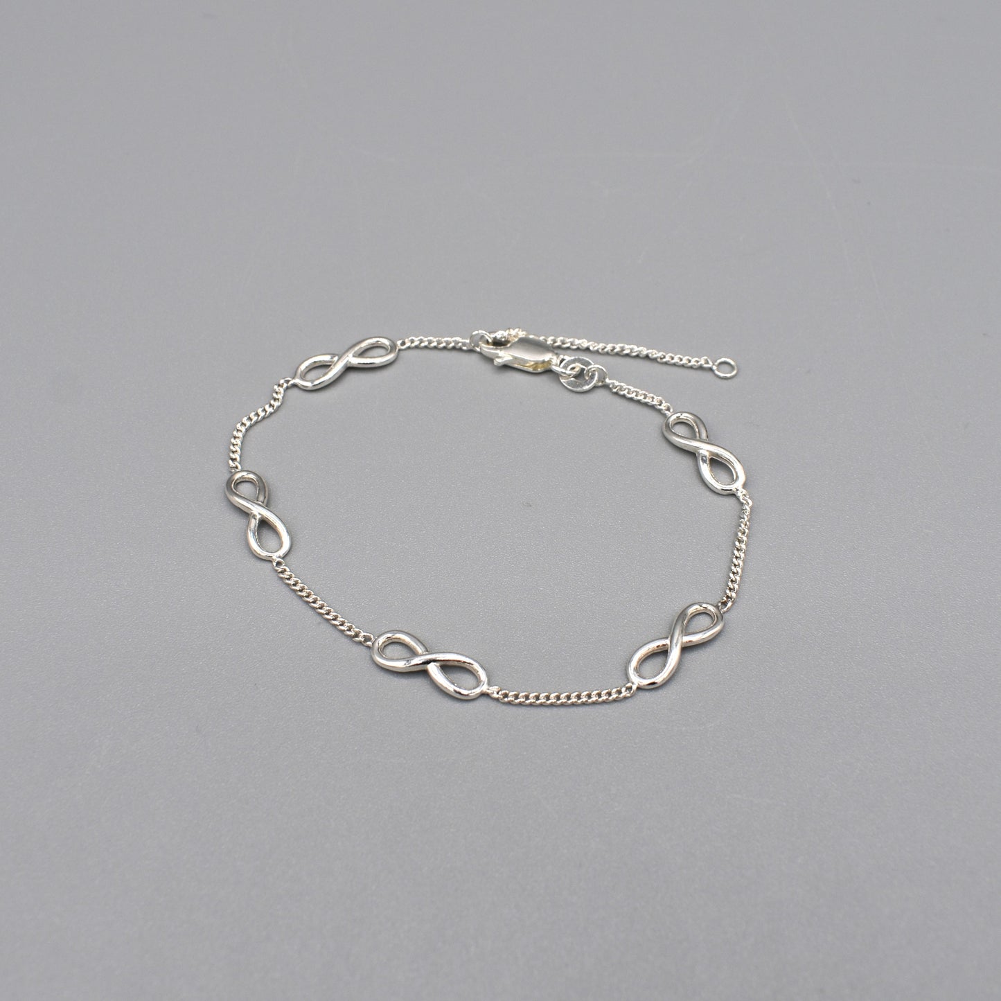 In-Line Infinity Silver Bracelet