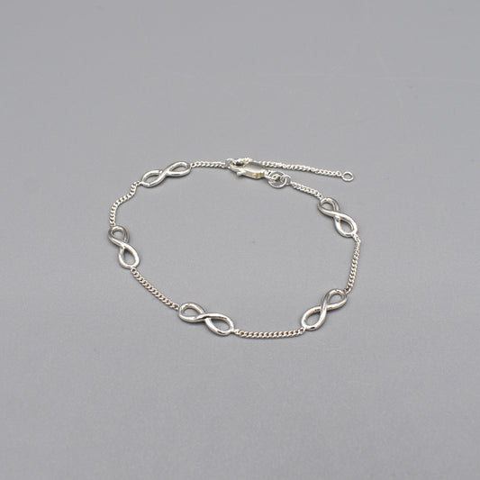 In-Line Infinity Silver Bracelet