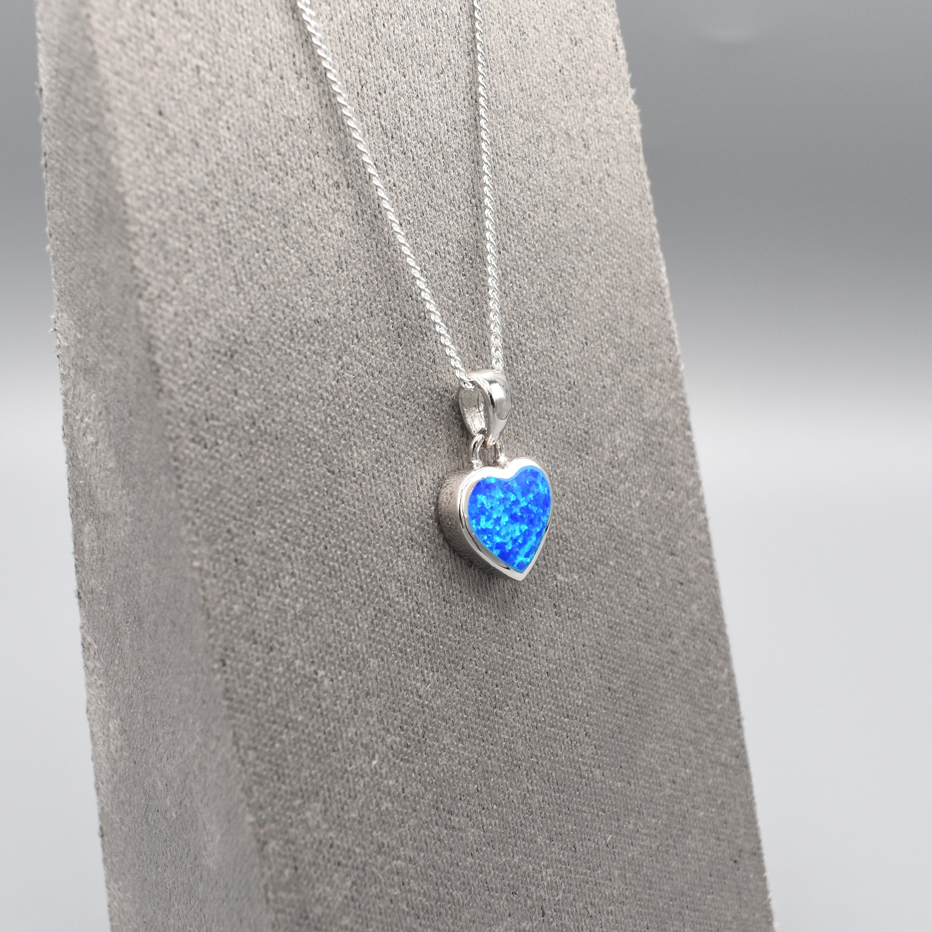 Heart Blue Opal PEND